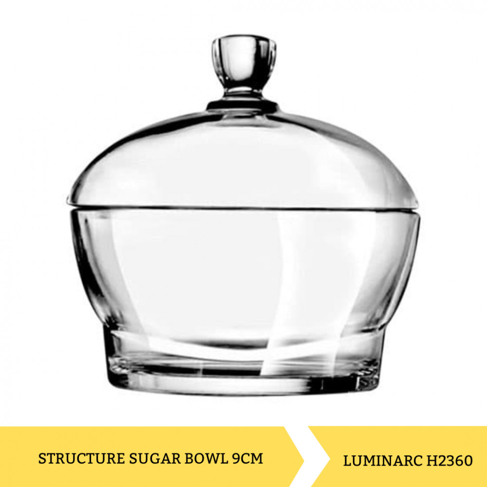 LUMINARC H2360 STRUCTURE SUGAR BOWL 9CM