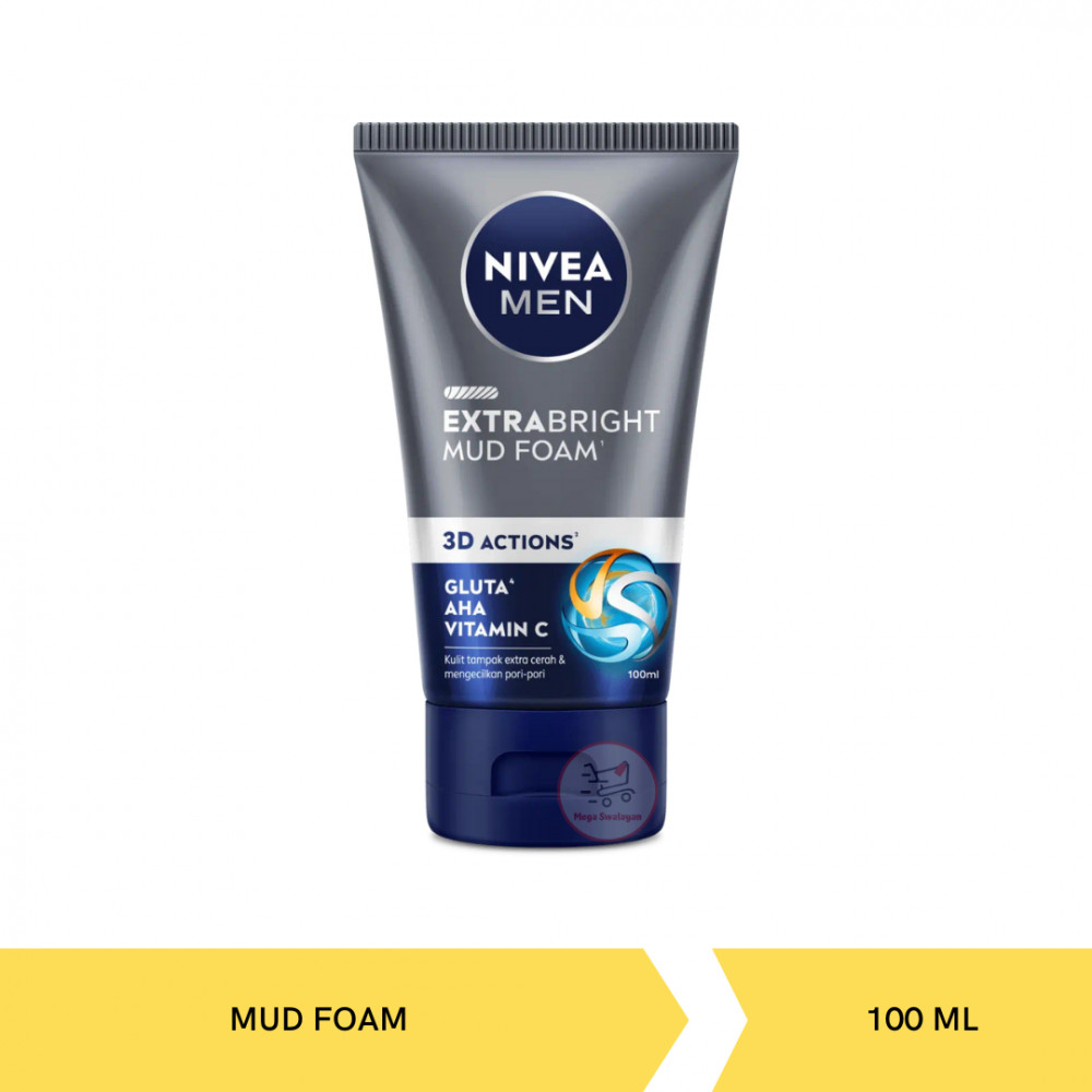NIVEA MEN EXT BRIGHT MUD FOAM 3D ACTIONS 100ML