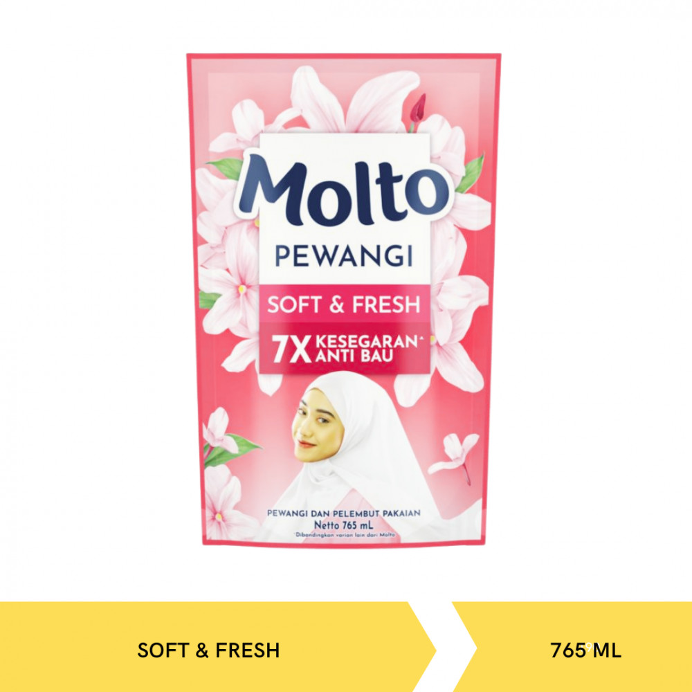 MOLTO PEWANGI SOFT&amp;FRESH 765ML X 12