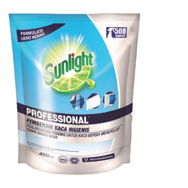 SUNLIGHT PRO GLASS CLEANER POUCH 450ML X 24