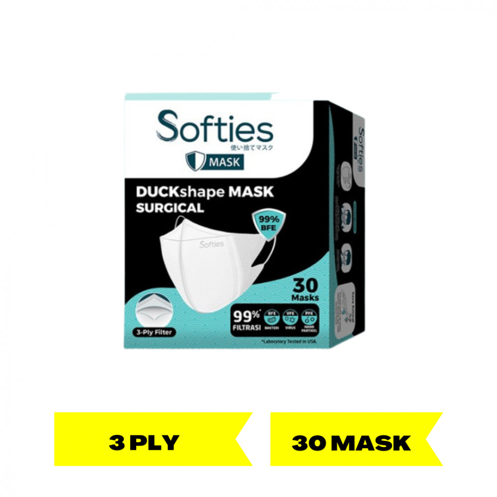 SOFTIES MASK 3 PLY SURGICAL DUCKSHAPE 30`S X 20
