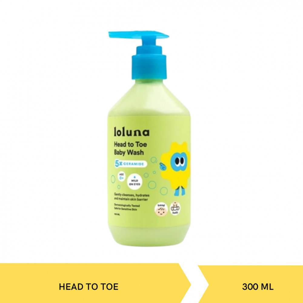 LOLUNA BABY WASH HEAD TO TOE PUMP 300ML