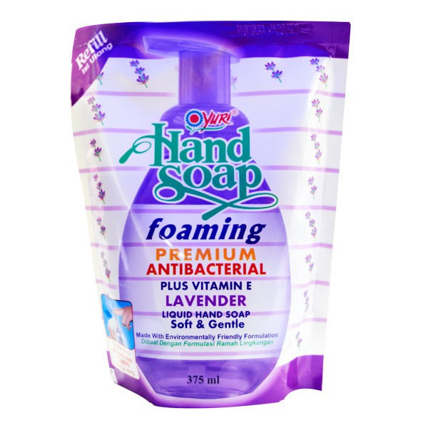 YURI HANDSOAP AB LAVENDER POUCH 375ML X 24