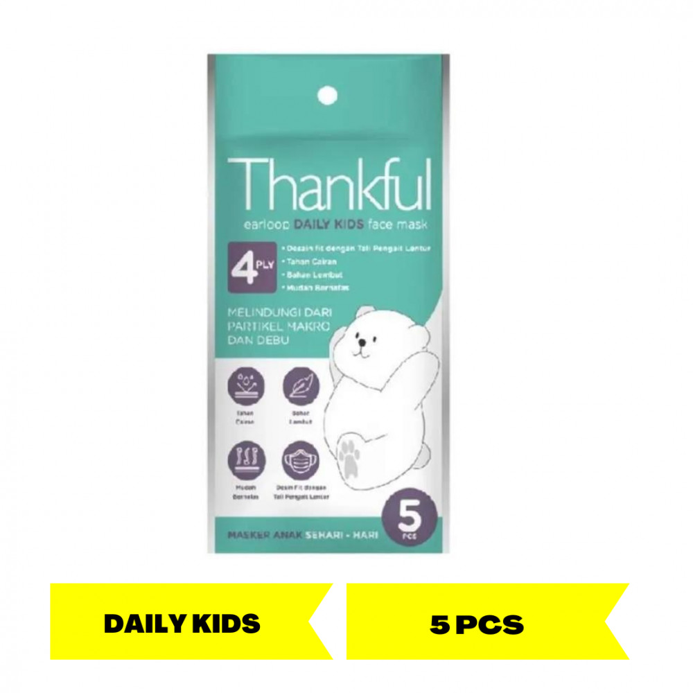 THANKFUL EARLOOP KIDS 4PLY DAILY MASK 5`S