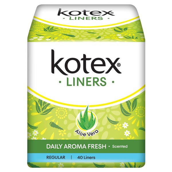 KOTEX LINER ALOE REG SCENTED 40`S