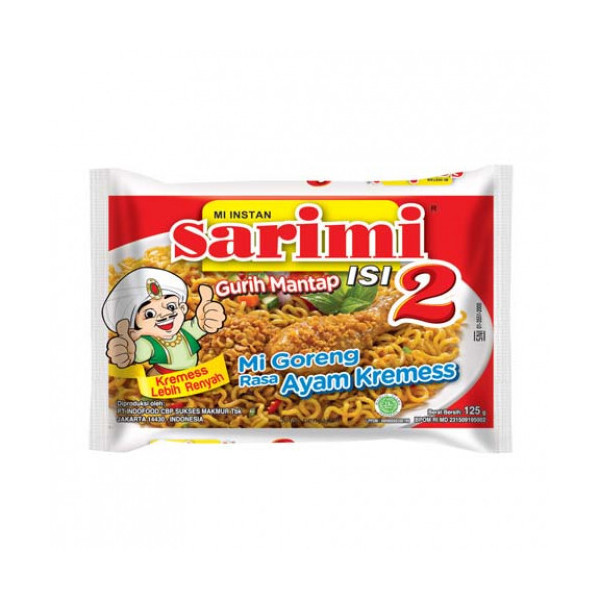 SARIMI ISI 2 GORENG AYAM KREMES 125G X 24