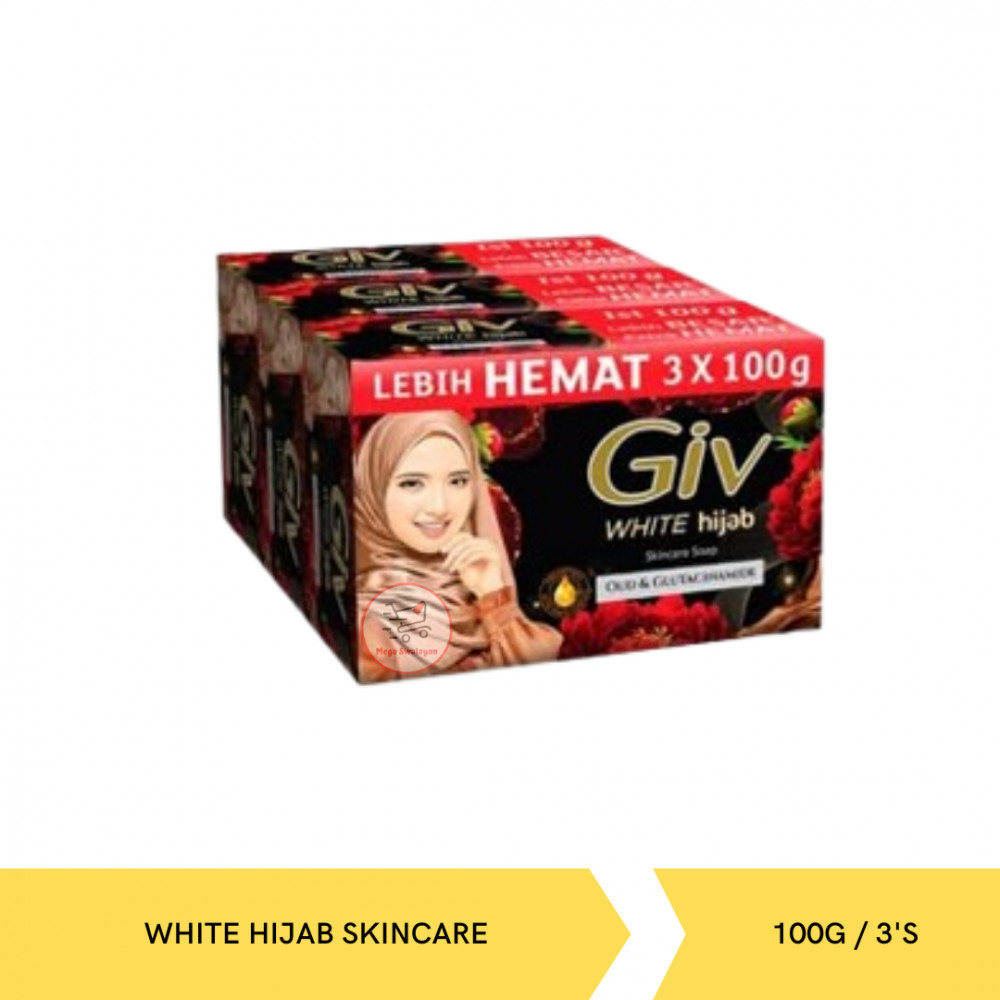 GIV SOAP WHITE HIJAB SKINCARE PACK 100G/3`S X 24