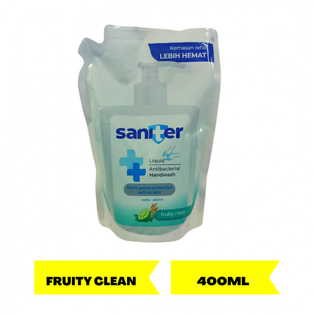 SANITER HAND WASH FRUITY CLEAN POUCH 400ML X 12