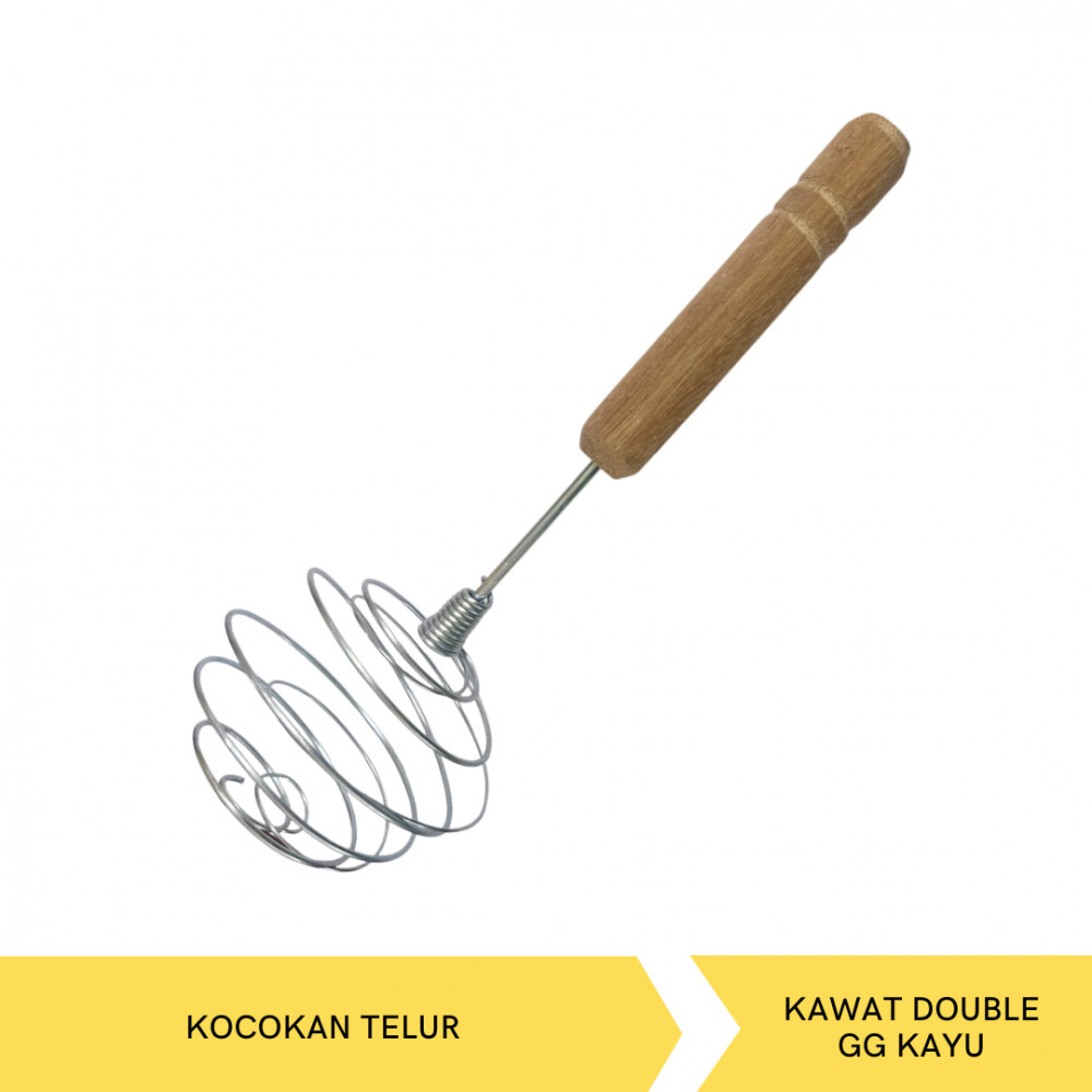 KOCOKAN TELUR KAWAT DOUBLE GG KAYU