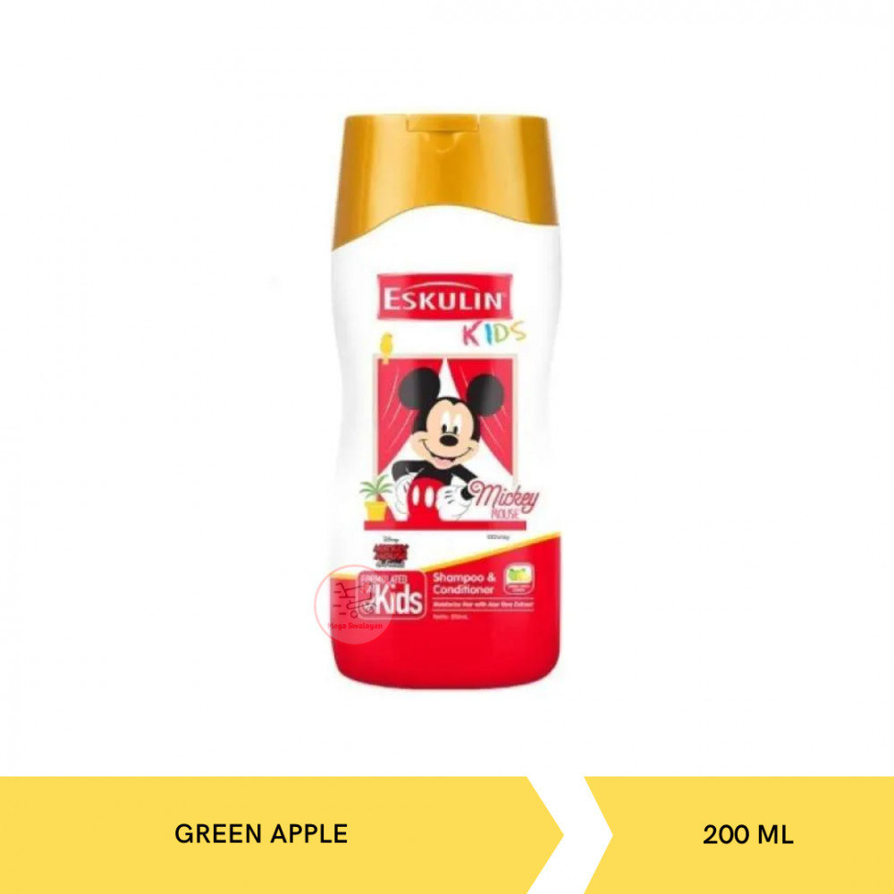 ESKULIN KIDS SHP&amp;COND GREEN APPLE 200ML