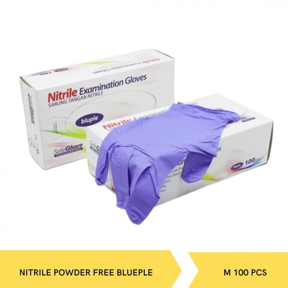 SAFEGLOVES NITRILE GLOVES PWD FREE BLUEPURPLE M