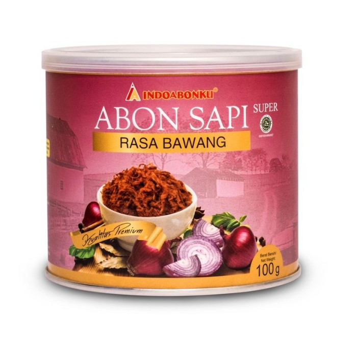 INDOABONKU ABON SAPI SUPER 100G BAWANG TIN X 12