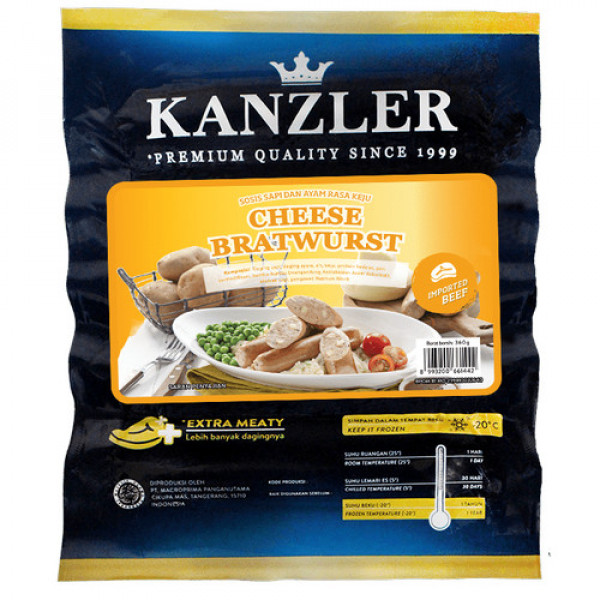KANZLER CHEESE BRATWURST 360G X 20-DNR