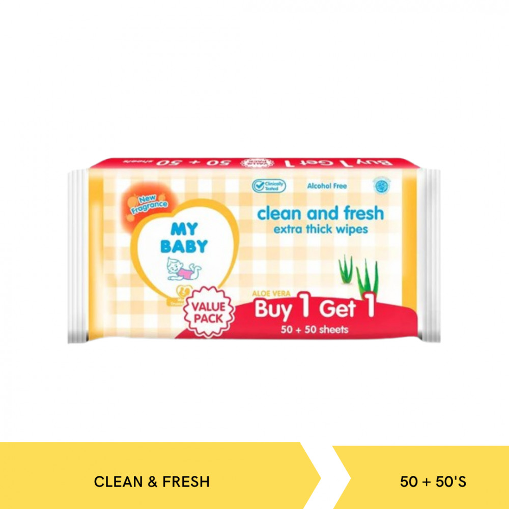 MY BABY EXT THICK WIPES CLEAN&amp;FRESH 45+45`S X 24