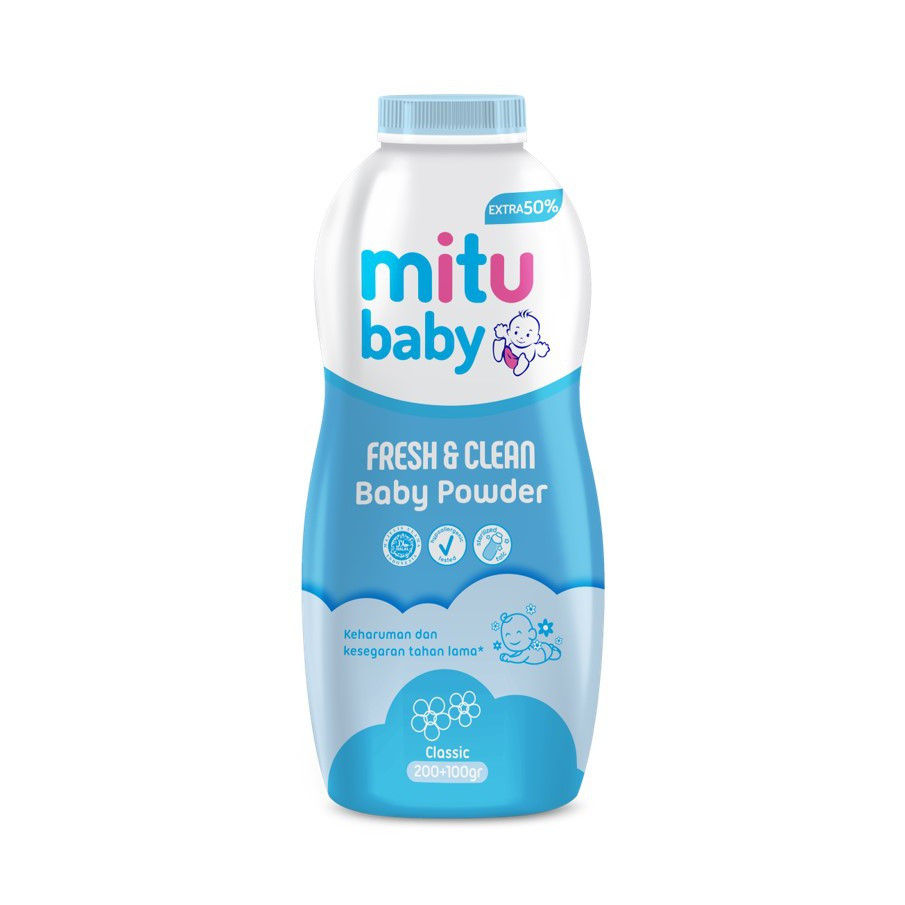 MITU BABY POWDER FRESH&amp;CLEAN 200+100G