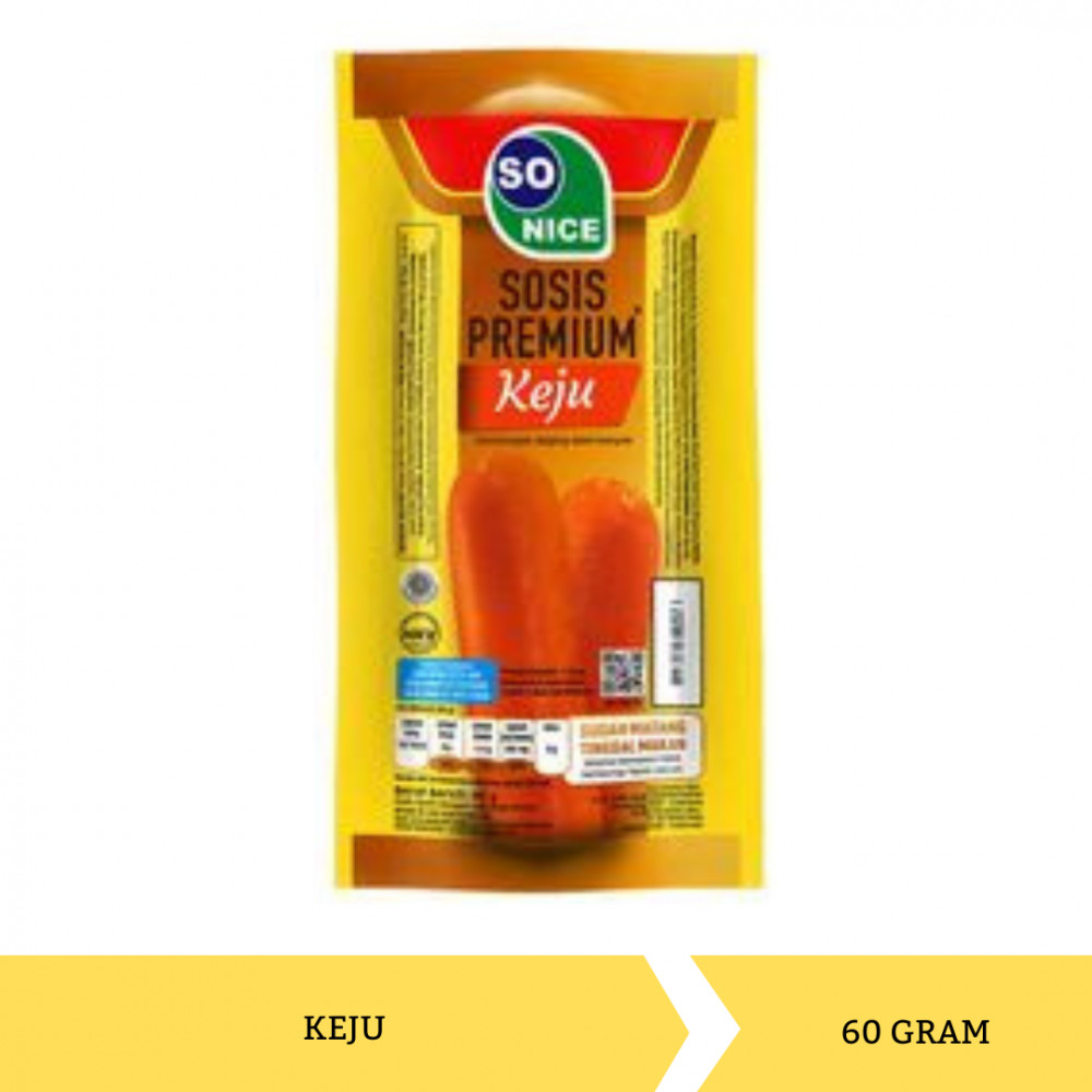 SO NICE SOSIS PREMIUM CHEESE 60G X 10