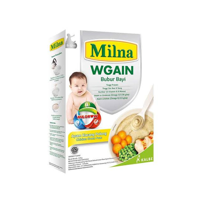 MILNA BUBUR WGAIN 6+ AYAM KACANG POLONG 120G
