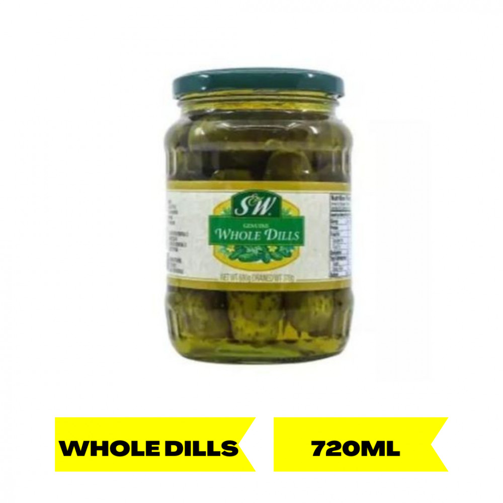 S&amp;W WHOLE DILLS PICKLED 24.3 OZ(720ML) X 12