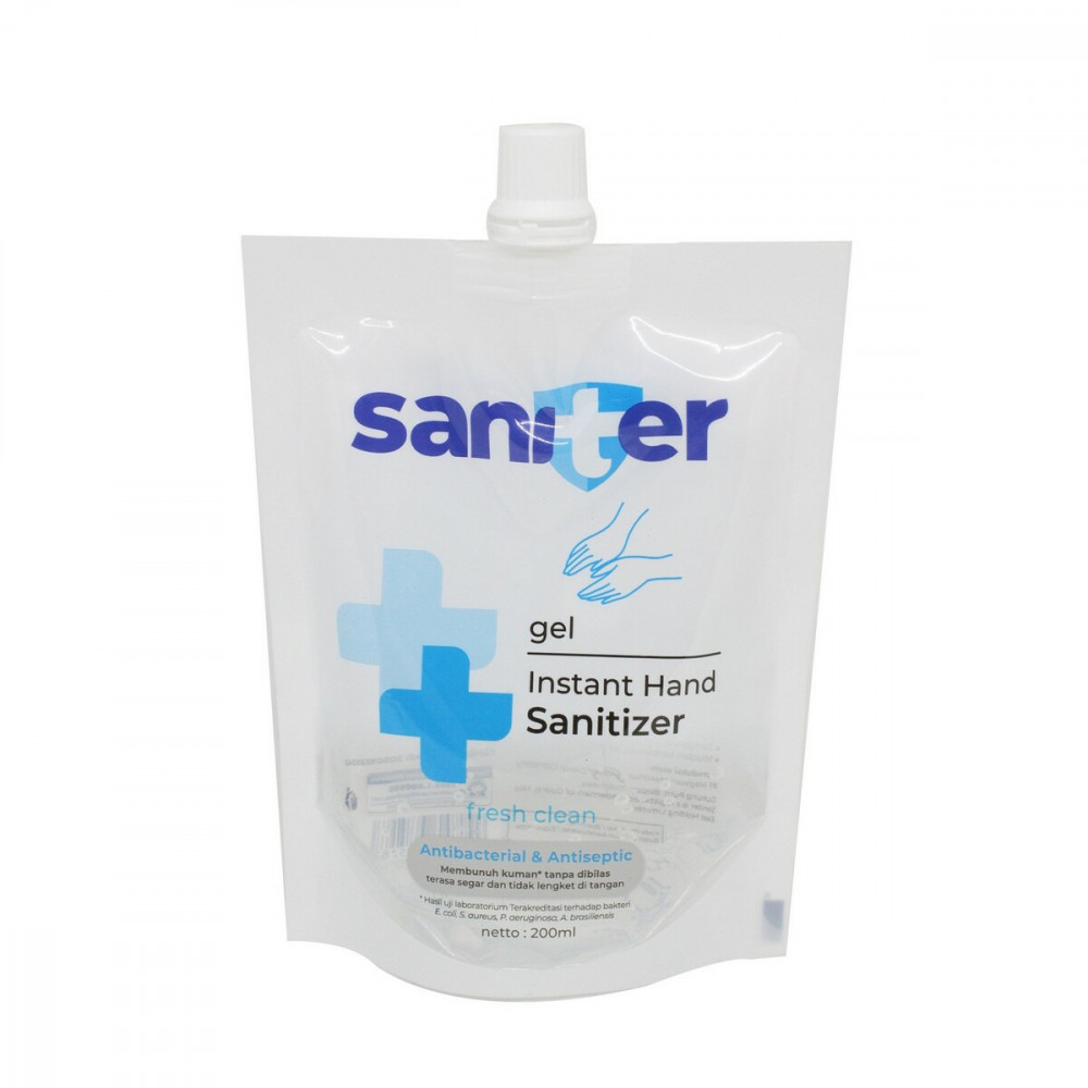 SANITER GEL HAND SANITIZER FRESH CLEAN POUCH 200ML X 36