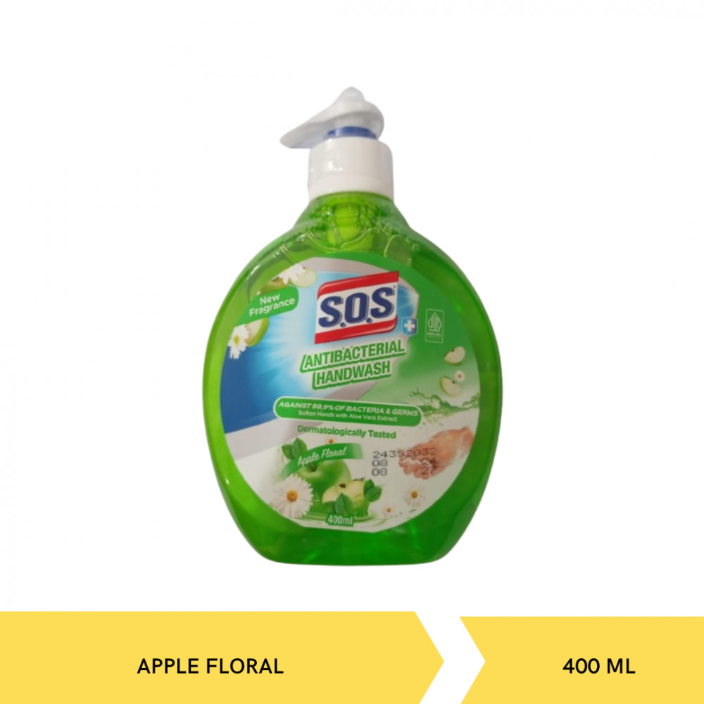 SOS HANDWASH APPLE PUMP 400ML X 12