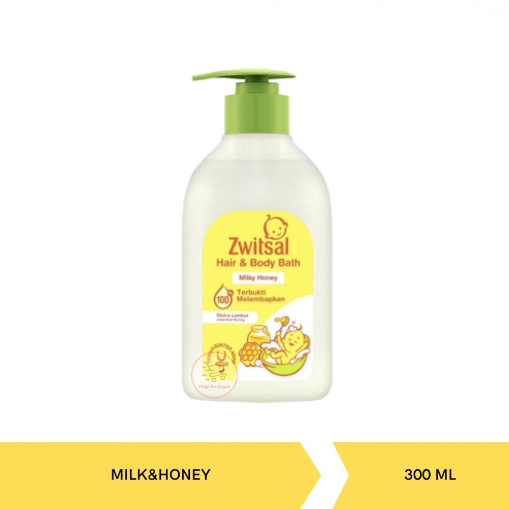 ZWITSAL BABY BATH MILK&amp;HONEY PUMP 300ML X 12