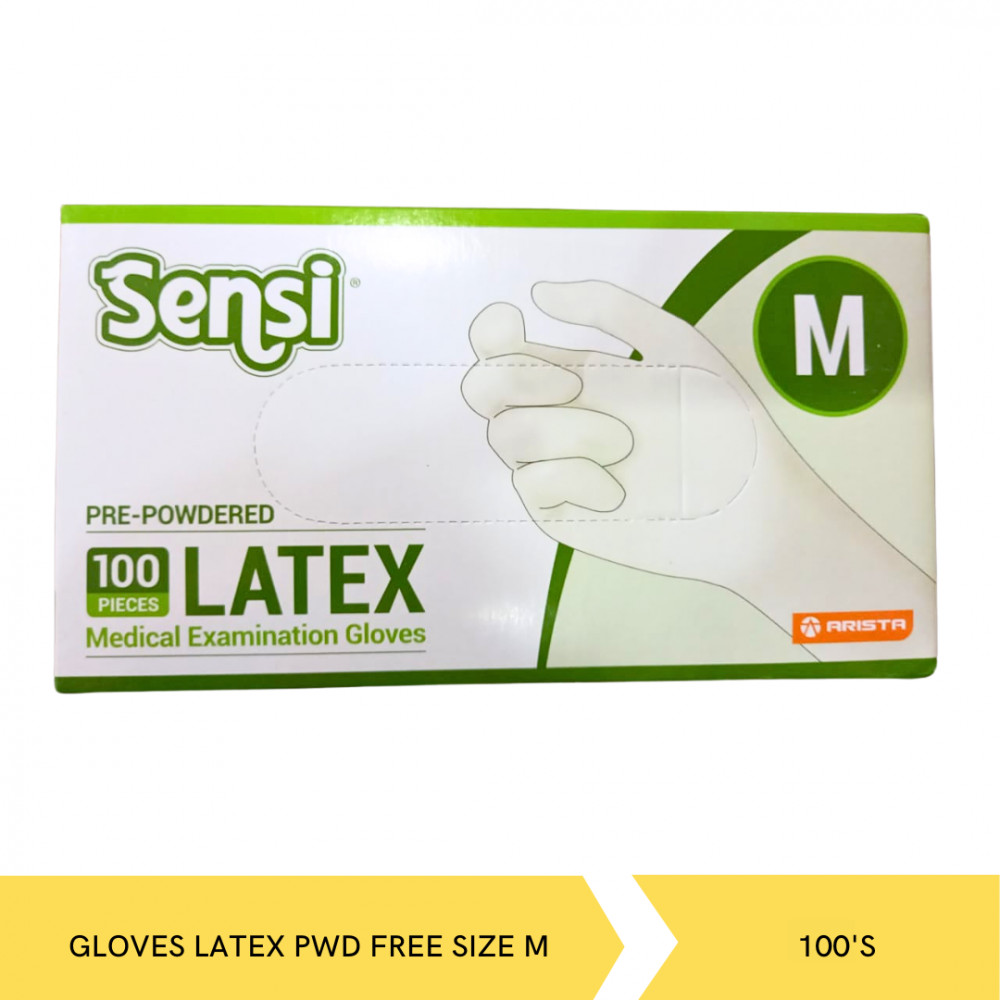 SENSI GLOVES LATEX PWD FREE SIZE M 100`S