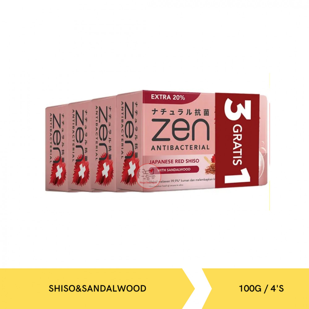 ZEN SOAP SHISO&amp;SANDALWOOD PACK 100G/4`S X 24