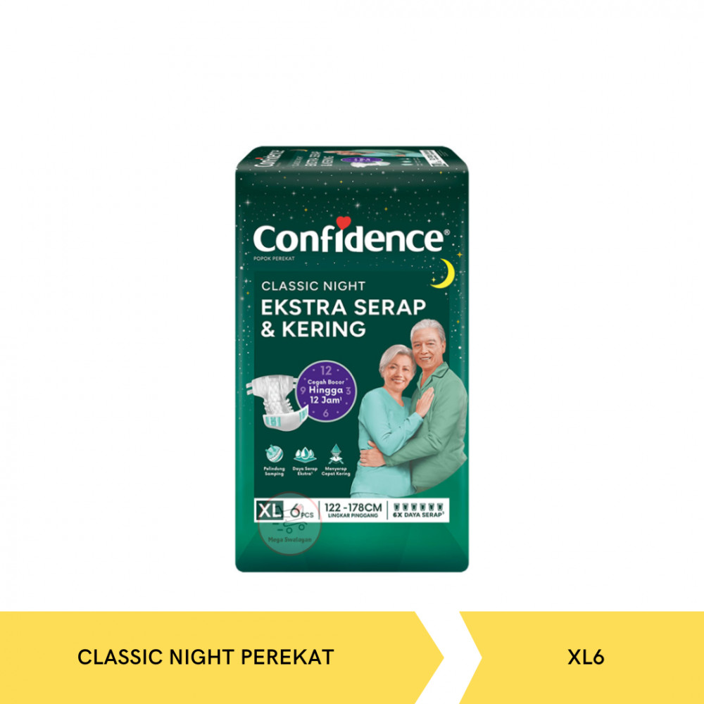 CONFIDENCE ADULT DIAPERS CLASS NIGHT XL6 X12