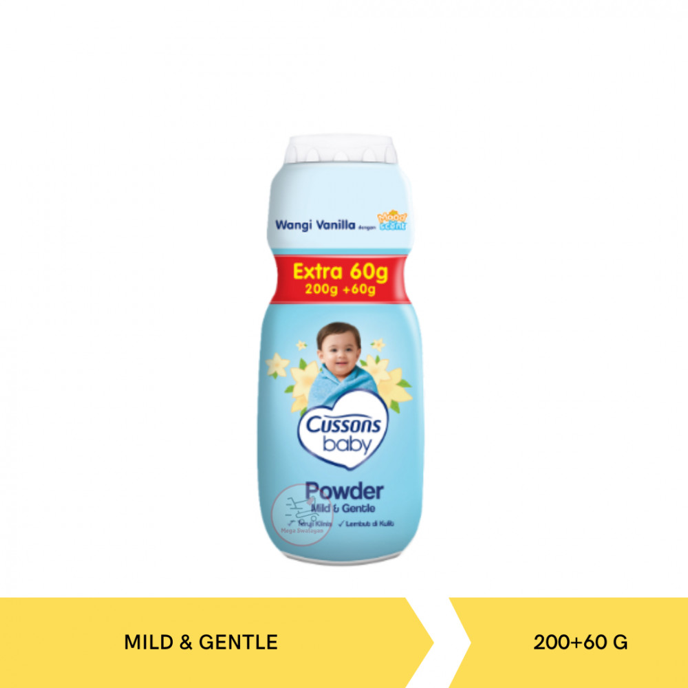 CUSSONS BABY PWD MILD&amp;GENTLE 200+60G