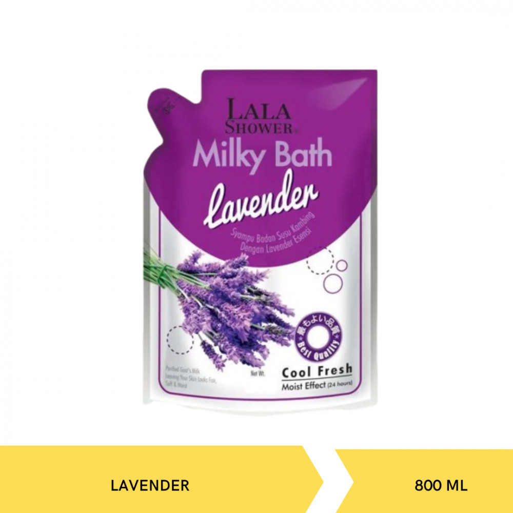 LALA MILK BATH LAVENDER REFILL 800ML X 12
